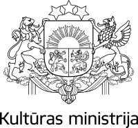 Kultūras ministrijas logo - melns uz balta