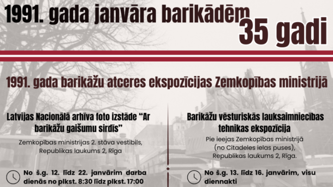 Pasākuma afiša "Barikādēm - 35"