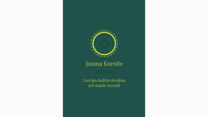 Grāmatas vāks zaļganā krāsā ar tekstu “Latvijas kultūrvienības jeb mazie novadi”