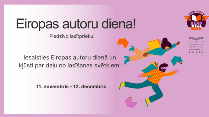Publicitātes attēls ar tekstu "Eiropas autoru diena"