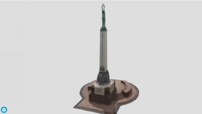 Brīvības pieminekļa 3D modeļa attēls