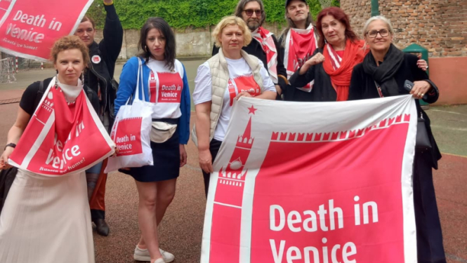 Baltijas protesta dalībnieki Venēcijā