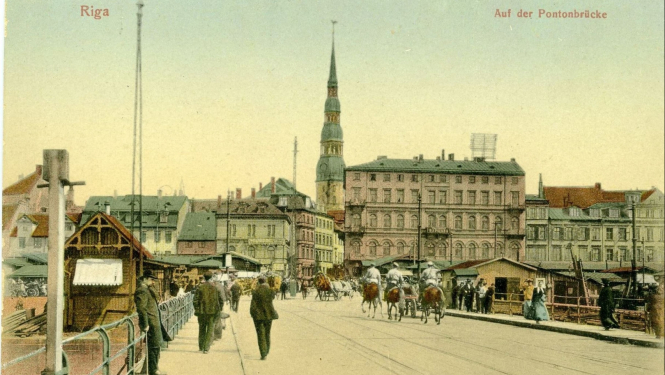 Pastkarte “Rīgas skats”. 20.gs. sākums. No RVKM krājuma.