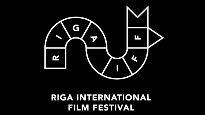 Riga Iff uzraksts uz melna fona