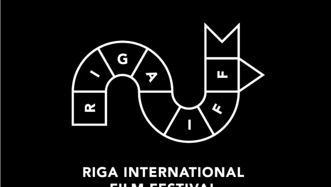 Riga Iff uzraksts uz melna fona