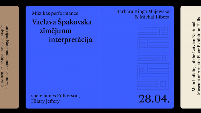 Vizuālais materiāls mūzikas performancei “Vaclava Špakovska zīmējumu interpretācija” 28.04.2023.  Latvijas Nacionālajā mākslas muzejā. Publicitātes attēls