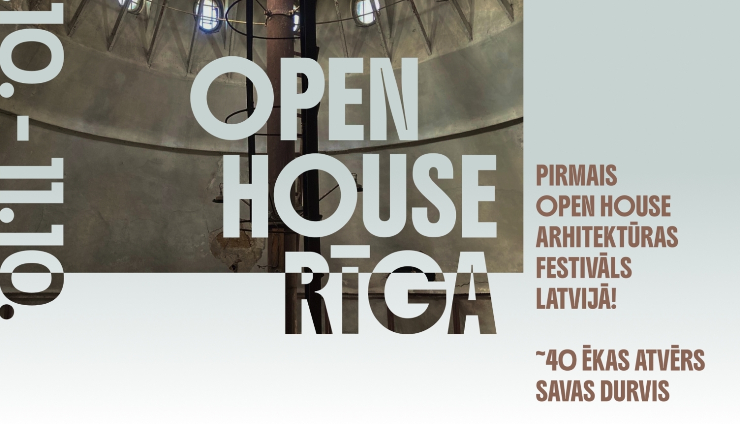 Arhitektūras festivāla «Open House Rīga» afiša ar norises datumu 10.-11. oktobris