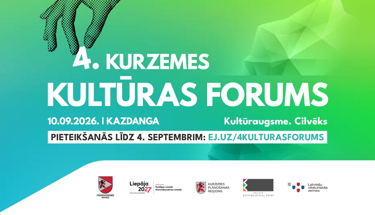 Dekoratīvs attēls ar uzrakstu: 4. Kurzemes Kultūras forums