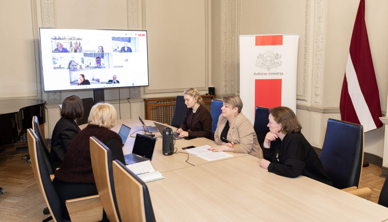 Mežotnes pils darba grupas sanāksme Kultūras ministrijas Lielajā zālē, foto: Oskars Artūrs Upenieks / Kultūras ministrija