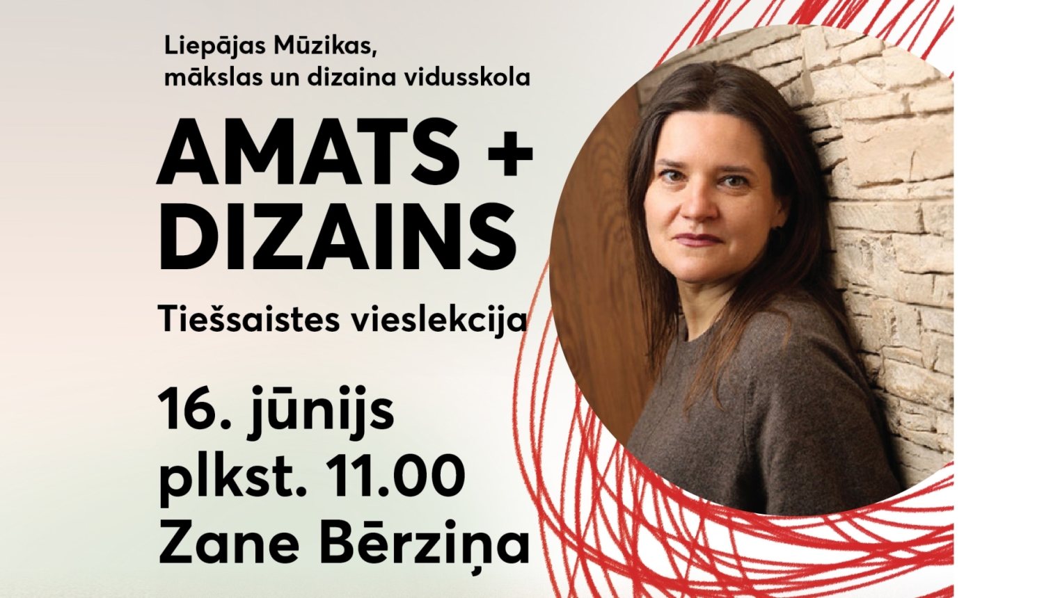 Tiešsaistes vieslekcijas 16.06. plkst. 11.00 afiša "Amats + dizains"