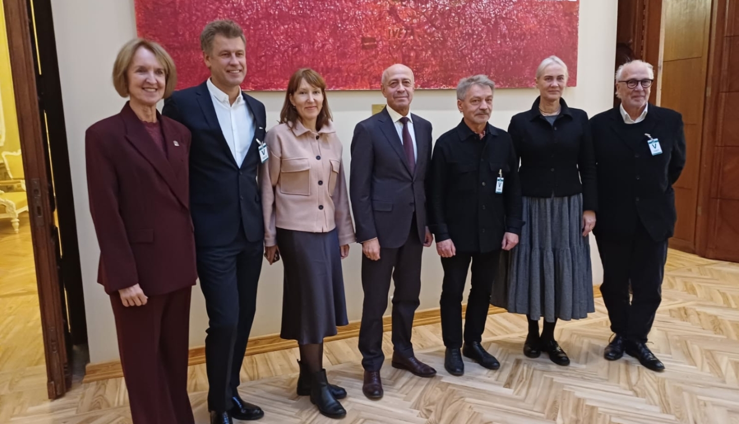 Latvijas Arhitektu savienības un KM pārstāvji Saeimā pēc Arhitektūras likuma apstiprināšanas