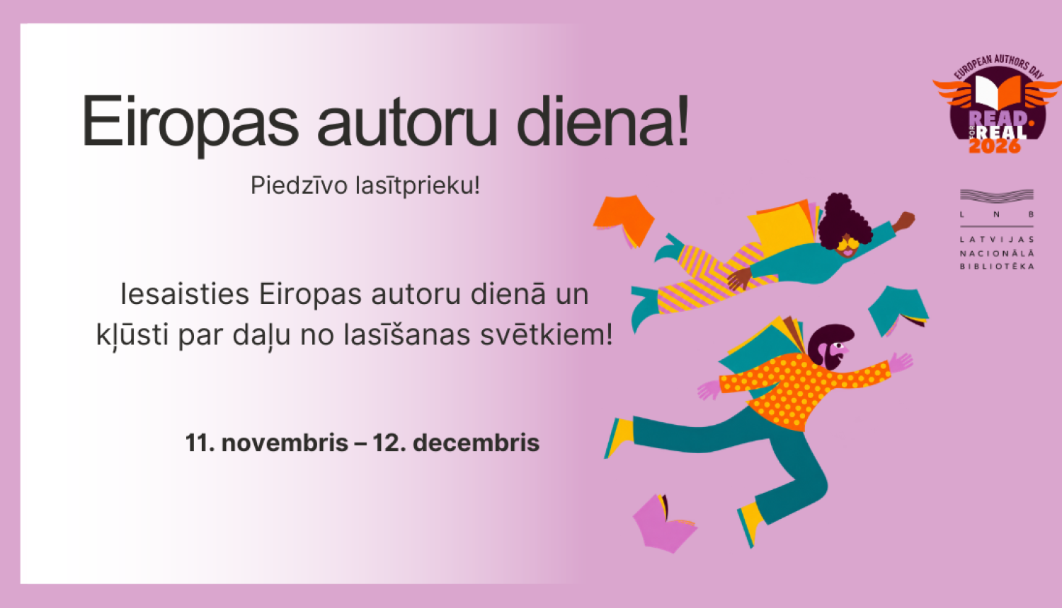 Publicitātes attēls ar tekstu "Eiropas autoru diena"