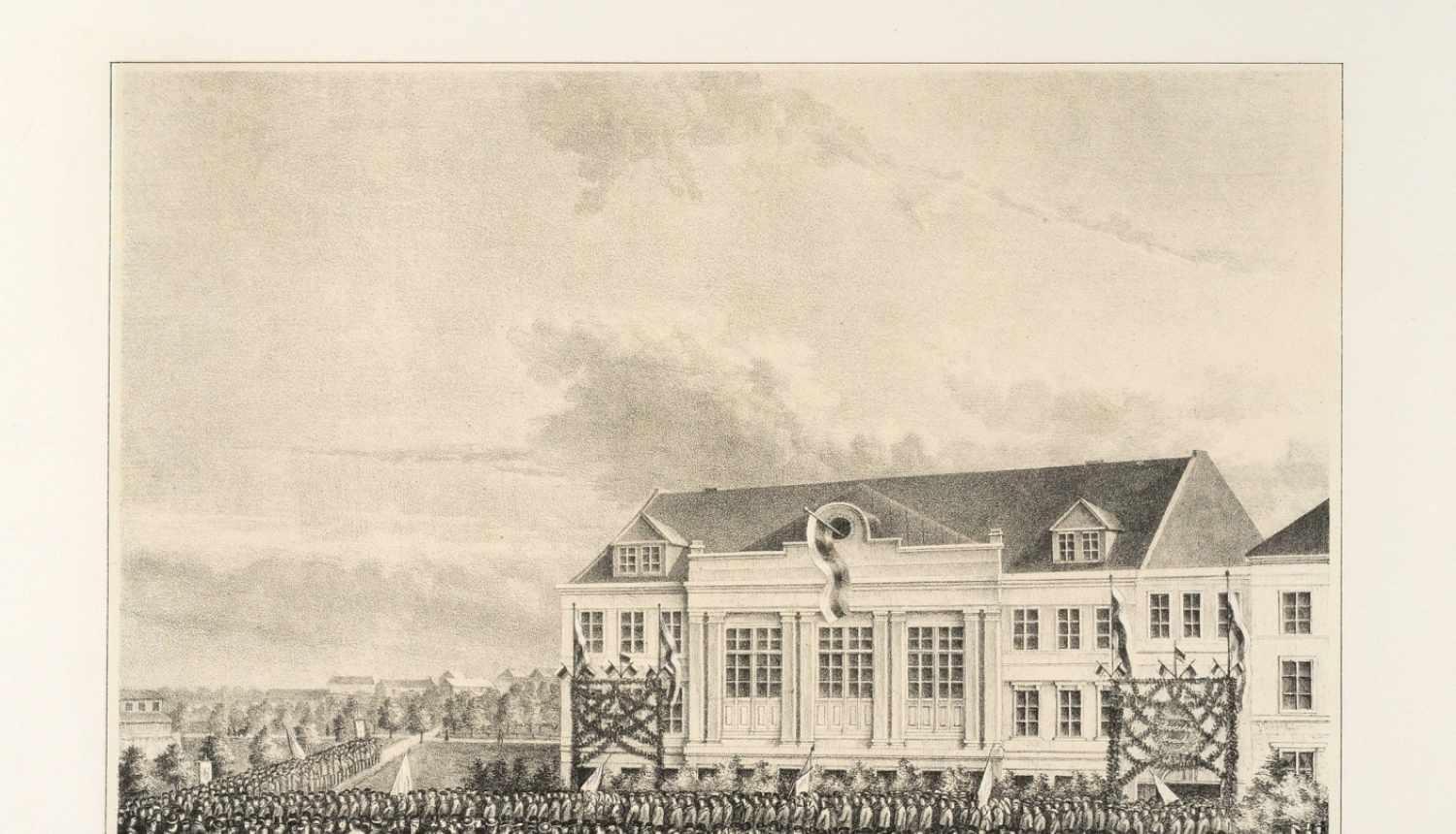 I Vispārējo Latviešu dziesmu svētku gājiens 1873.gada 28. jūnijā. 