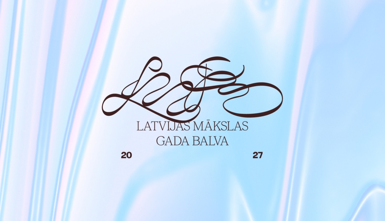 Latvijas Mākslas gada balvas 2027 logo ar tekstu "Latvijas Mākslas gada balva 2027"