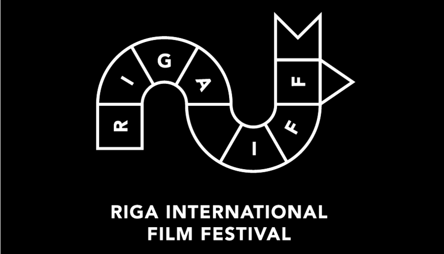 Riga Iff uzraksts uz melna fona
