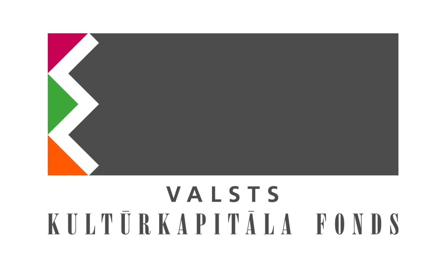 VKKF logo, dekoratīvs attēls ar uzrakstu: Valsts kultūrkapitāla fonds
