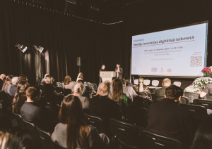 Semināra “Mediju inovācijas digitālajā laikmetā” norise LKA filmu skolas paviljonā