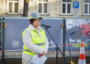 Kultūras ministrs Nauris Puntulis piedalās TabFab radošā kvartāla pamatkapsulas iemūrēšanas pasākumā