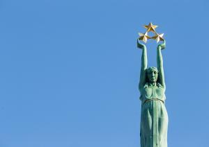 Brīvības pieminekļa atklāšana pēc restaurācijas un apkopes darbiem