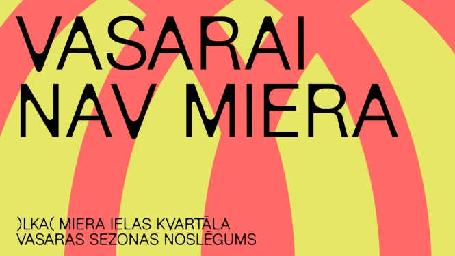 Pasākumu cikla “Vasarai nav miera” vizuālā identitāte dzeltenos un sarkanos krāsu toņos
