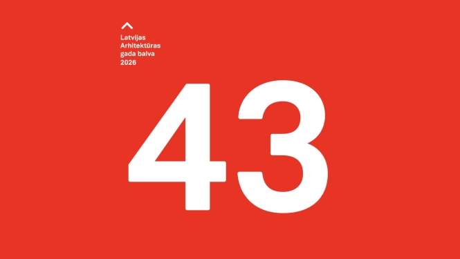 Latvijas Arhitektūras gada balvas logo un skaitlis "43"
