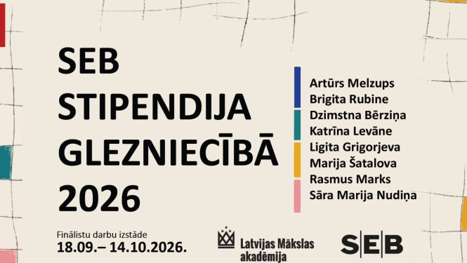 Izstādes afiša ar tekstu: SEB stipendija glezniecībā 2026