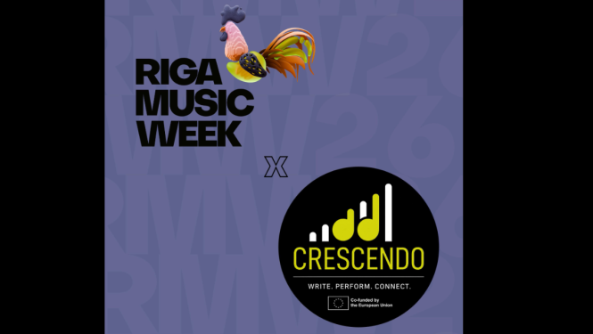 Ilustratīvs attēls; teksts: Riga Music week Crescendo