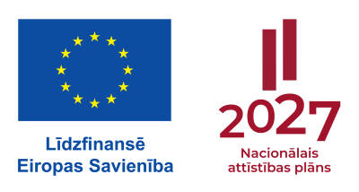 "Līdzfinansē Eiropas Savienība" un "Nacionālais attīstības plāns 2027" logo