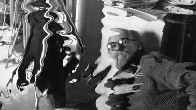 Gunārs Binde. Pašportrets. 1977. Arhīva papīrs, tintes druka. Foto: Gunārs Binde