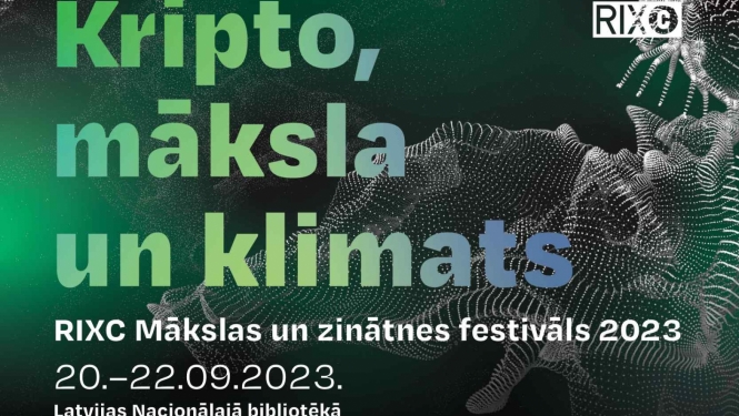 Attēls ar uzrakstu: Kripto, māksla un klimats