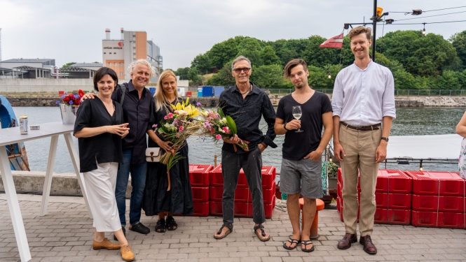 Izstādes “Jūrā pie Liepājas pazudis cilvēks” dalībnieki.