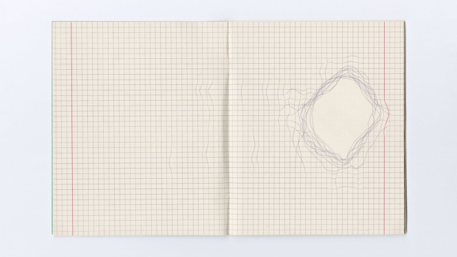 Evija Pintāne, “Rūtiņu burtnīca”, fragments, 18 lpp., 17x21 cm, 2018