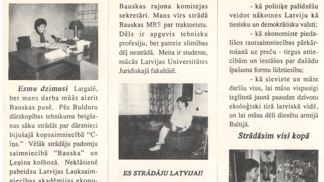 Aģitācijas materials AP vēlēšanām 1990.g. par Emeritu Buķeli