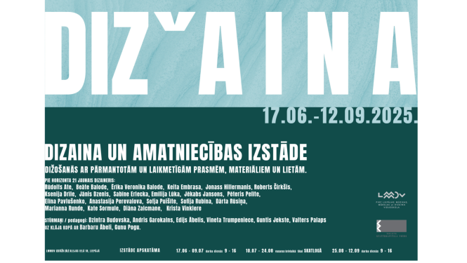 LMMDV izstādes "DIŽaina" vizuālais publicitātes attēls