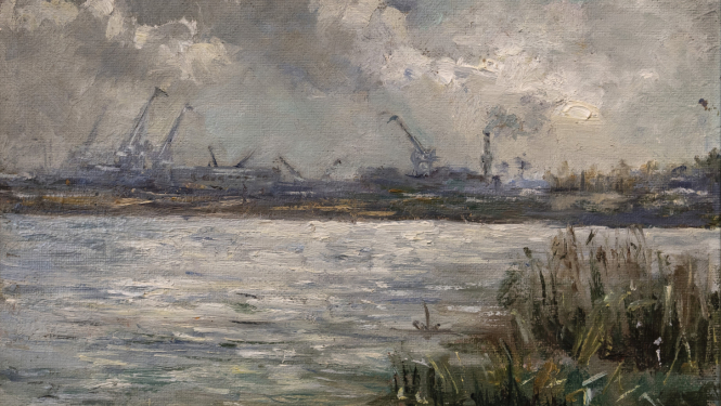 Jānis Brinkmanis, "Daugavmala Vecmīlgrāvī", 1985. gads