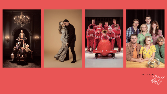 Kolāža no 4 viesizrāžu publicitātes fotogrāfijām