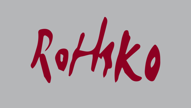 Sarkanas krāsas teksts uz pelēka fona - Rothko
