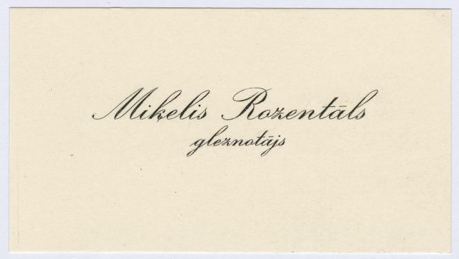 Miķeļa Rozentāla vizītkarte