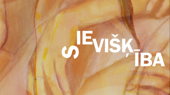 Gleznas fragments un uzraksts "Sievišķība"