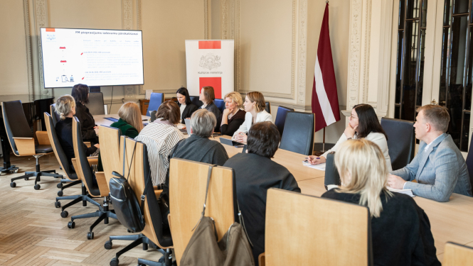 Kultūras ministrijas vadības tikšanās ar biedrības “Laiks kultūrai” pārstāvjiem KM Lielajā zālē