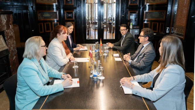 16.05.2024_Tikšanās ar Spānijas vēstnieku Latvijā V.E. Manuelu Alhamu Orenesu (H.E. Mr Manuel Alhama Orenes)