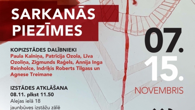 Afiša ar tekstu: Sarkanās piezīmes
