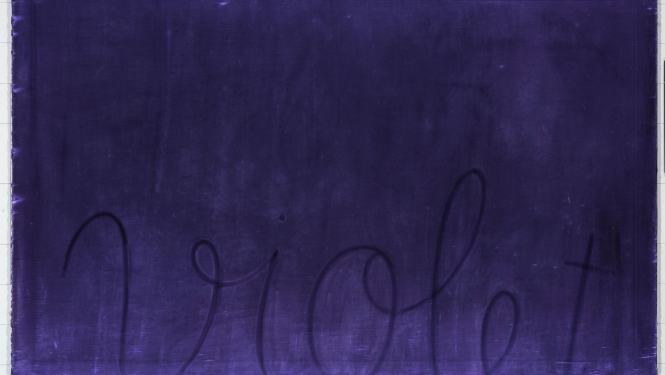 Barbara Gaile. Violet. 2020. Audekls, akrils, pigments. Mākslinieces īpašums. Foto: Normunds Brasliņš.