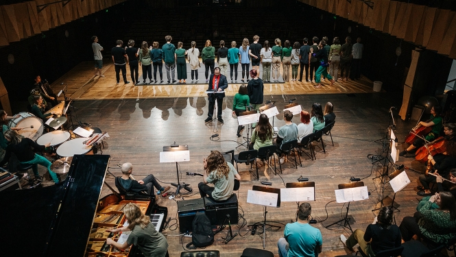 Cirka un laikmetīgās mūzikas performance koncertzālē “Cēsis”, foto: Liene Leonoviča