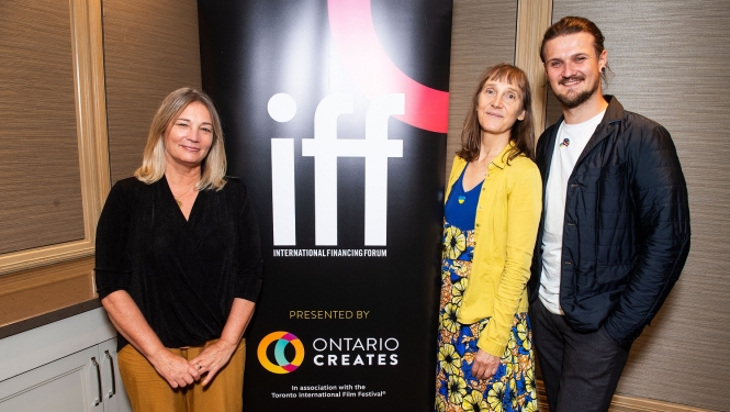 IFF kuratore Larisa Gutmanis, Signe Baumane, Dominiks Jarmakovics