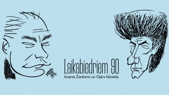 Karikatūras, divu dzejnieku portreti