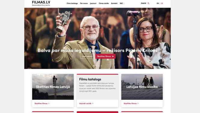 Portāla filmas.lv sākumlapas ekrānskats
