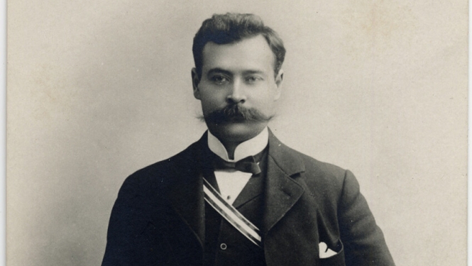 Jānis Poruks studiju laikā. Rīga, 20. gs. sākums. Fotogrāfs nezināms. Avots: Rakstniecības un mūzikas muzejs.