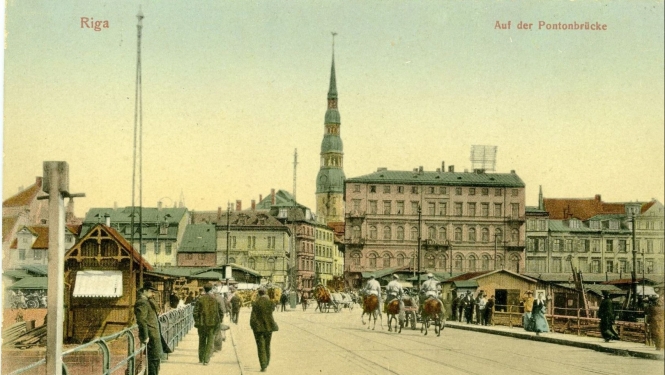 Pastkarte “Rīgas skats”. 20.gs. sākums. No RVKM krājuma.