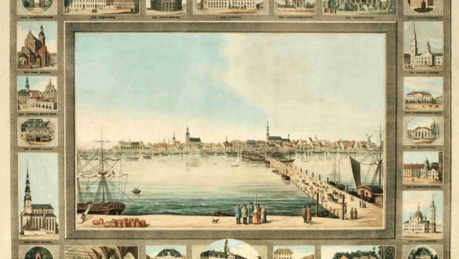 Litogrāfija “Rīga. 1839. gads”. Izgatavotājs: Francis Zerafs Hanfštengels (Franz Seraph Hanfstängl, 1804–1877) Drēzdenē. Izdevējs: Edmunds Gēčels (Edmund Götschel, 1810–1853), Rīgā. Rīgas vēstures un kuģniecības muzeja krājums.